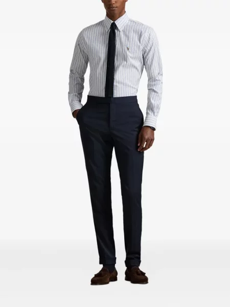 Dlouhá pruhovaná s límcem kšiltovka Polo Ralph Lauren modrá