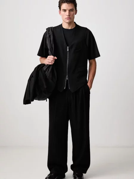 Yohji Yamamoto γιλέκο μάλλινο ανδρικό μαύρο