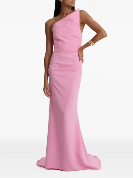 Rochie maxi Moos Studio cu un umăr gol roz