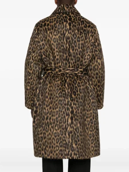 Palton Lanvin cu imagine cu imprimeu animal print maro