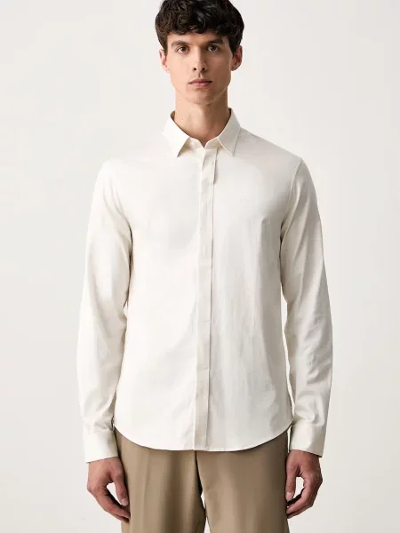 Armani Exchange cămașă pentru bărbați din cu bej