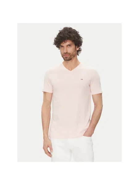 Tommy Jeans Póló Jaspe Slim Fit rózsaszín