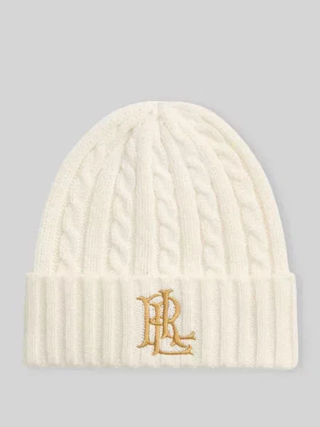 Lauren Ralph Lauren czapka beanie z wełną beżowa