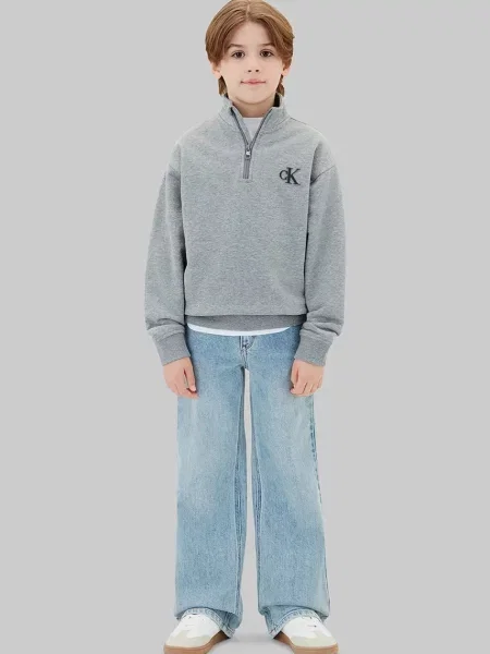 Calvin Klein Jeans hanorac pentru copii cu gri