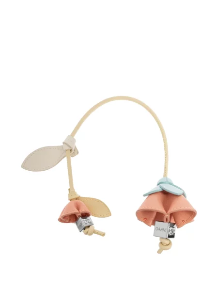 Geantă Ganni din piele cu model floral