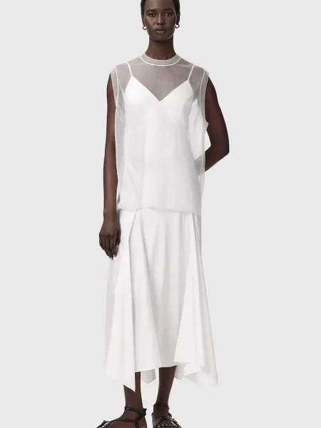 AllSaints rochie din denim AVA alb
