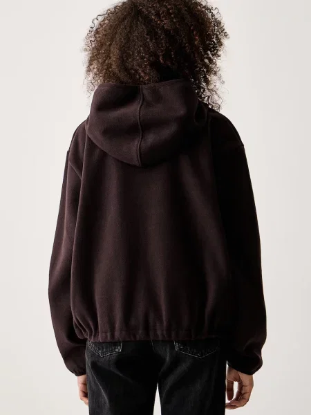 Rains kapucnis melegítőfelső polár Fleece Hoodie barna