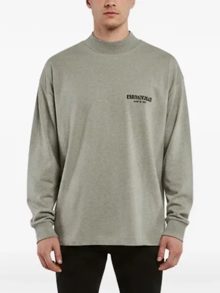Lung tricou Fear Of God cu imagine gri