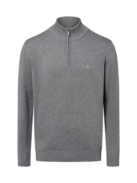 Bluza z kołnierzem z wyhaftowanym logo Fynch-hatton szara