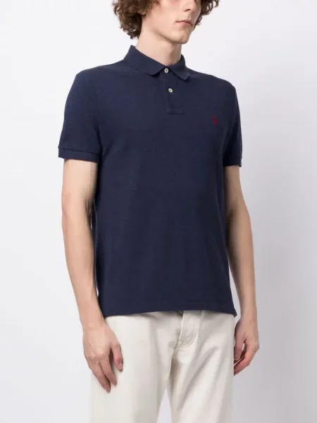 Kūginis vienakrūtis polo marškinėliai Polo Ralph Lauren velvetinė mėlyna