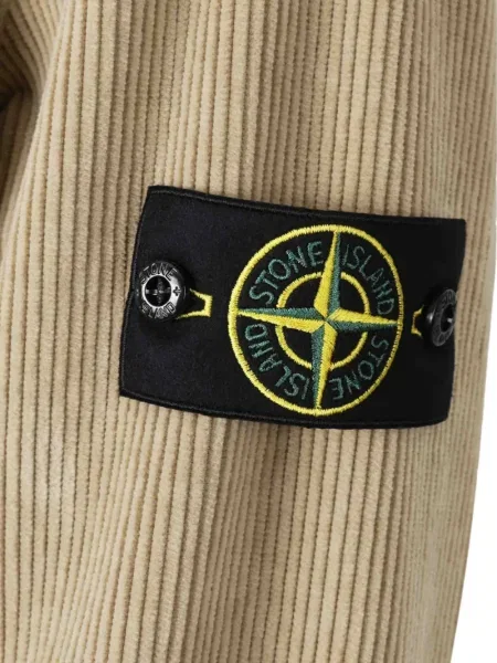 Cămașă Stone Island de catifea cord cu strasuri maro