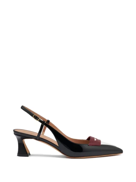 Pantofi cu toc Malone Souliers din piele de lac slingback negru