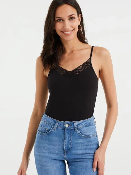 Top We Fashion negru