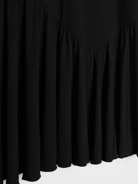 Максі-спідниця з асиметричним драпіруванням чорний