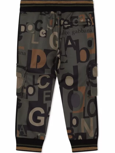 Spodnie cargo dziecięce Dolce And Gabbana zielone