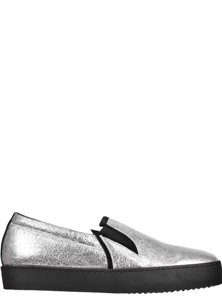 Мокасины John Galliano серебряные