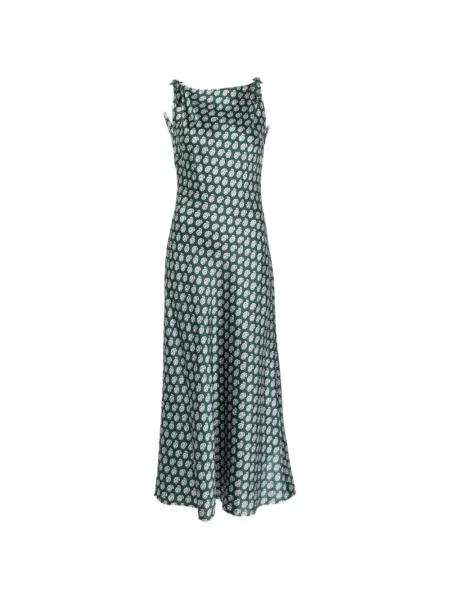 Rochie midi Dôen cu imagine cu model paisley verde