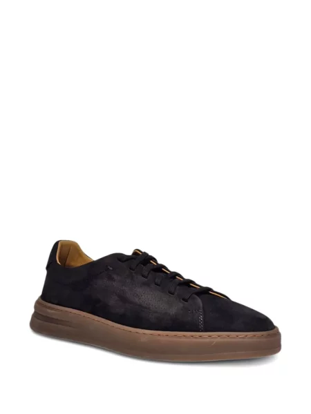Sneakerși Henderson Baracco cu șireturi din piele de căprioară negru