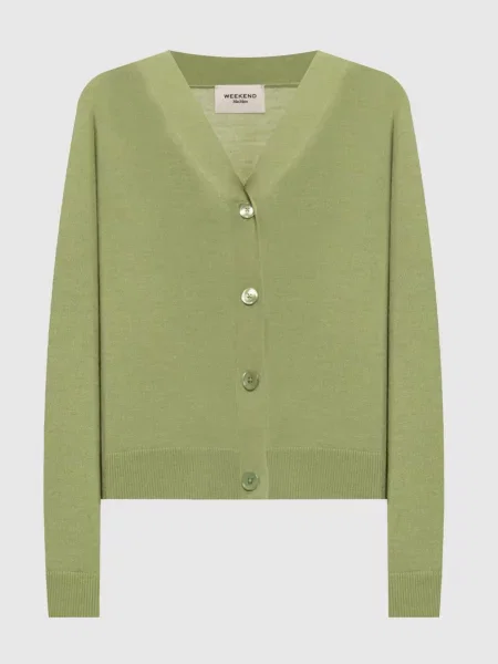 Шерстяной кардиган Max Mara Weekend зеленый