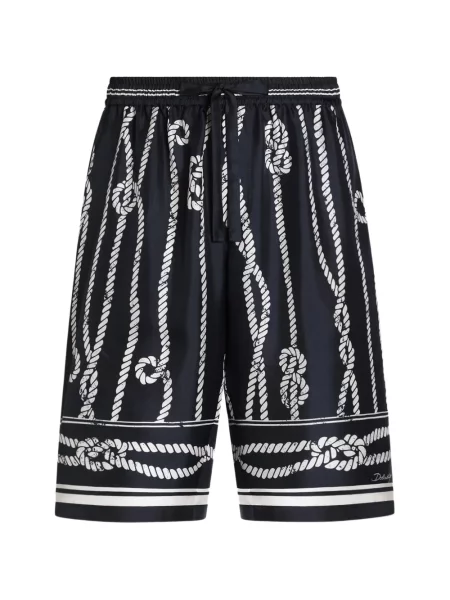 Bermude Dolce & Gabbana de mătase cu imagine albastru