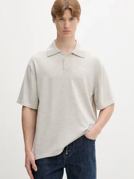 Tricou polo Kenzo de lână gri