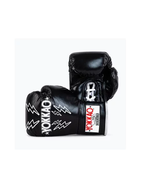 Рукавиці боксерські YOKKAO Stadium Lace Up black чорні