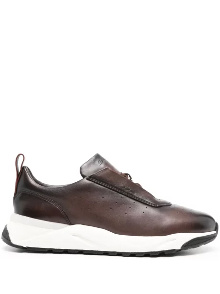 Sneakerși Santoni din piele maro