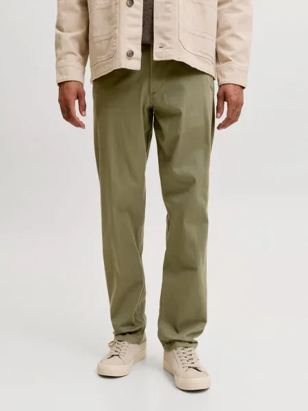 JACK & JONES Chino nohavice JPSTKane JJDave olivová