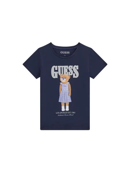 GUESS Póló éjkék / barna ibolyakék szürke