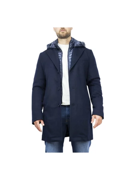 Lniany płaszcz Hèskimo niebieski