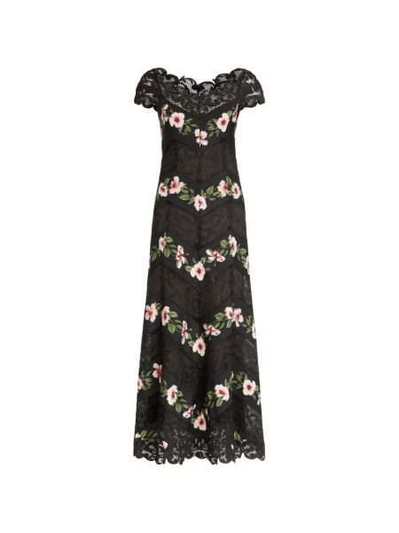 Rochie midi Oscar De La Renta cu dungi negru