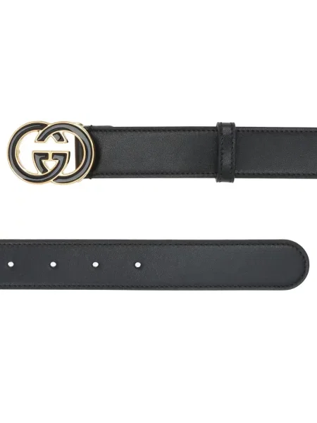 Cu centură curea Gucci din piele negru