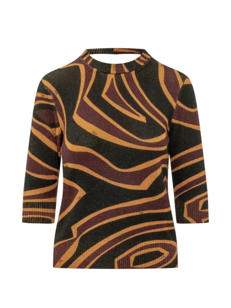 Pulover Pucci cu imagine cu imprimeu abstract portocaliu