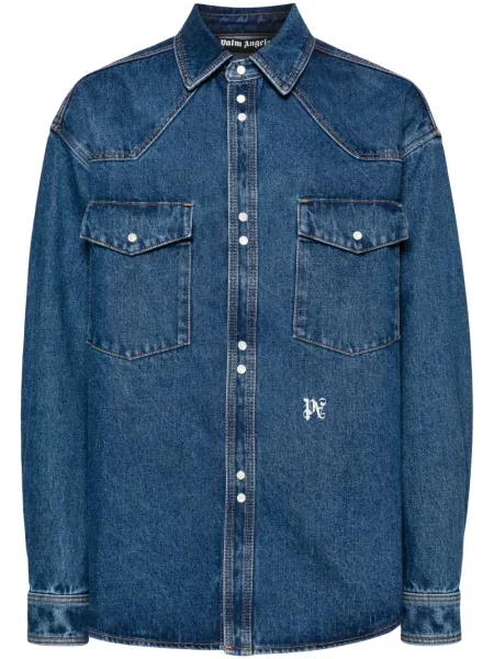 Риза Palm Angels бродирана синьо