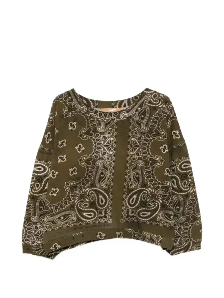 Bluza Don't @ Me z nadrukiem z wzorem paisley zielona