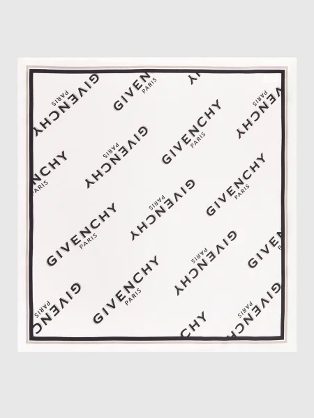 Хустка із шовку в принт логотипа Givenchy біла