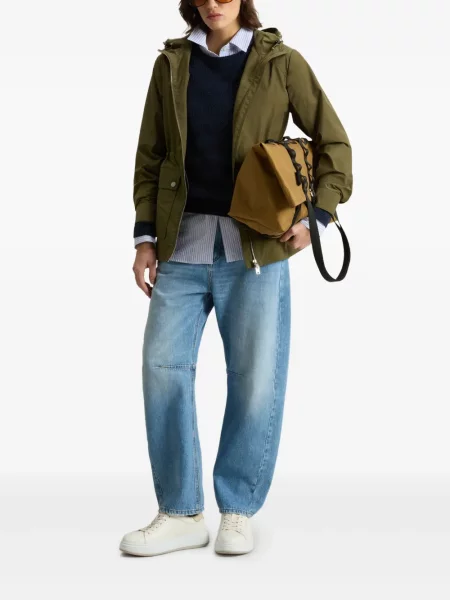 Geacă Woolrich cu glugă verde