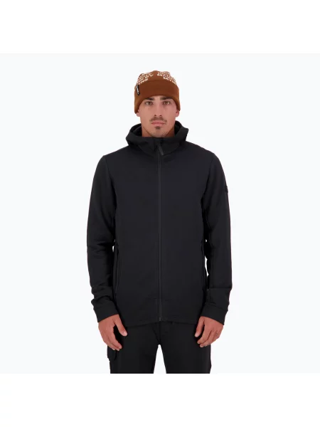 Férfi pulóver Mons Royale Arcadia Merino Fleece Hoody black Arcadia Merino Fleece Hoody fekete