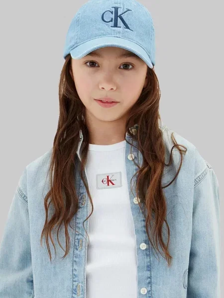 Calvin Klein Jeans čiapka so šiltom detská rifľová modrá