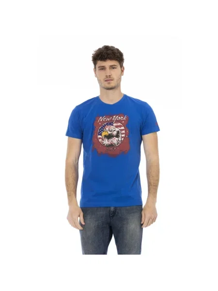 Koszulka Trussardi z krótkim rękawem casual niebieska