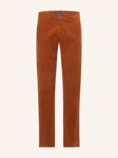 Strokesman's Spodnie Z Sztruksu O Kroju Slim Fit rot brązowe