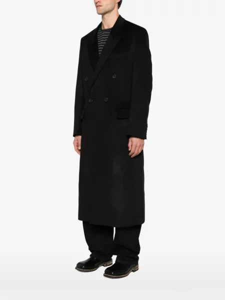 Кашмирено двуредно палто Junya Watanabe Man черно
