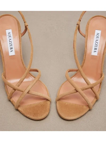 Sandale Aquazzura din piele de căprioară bej