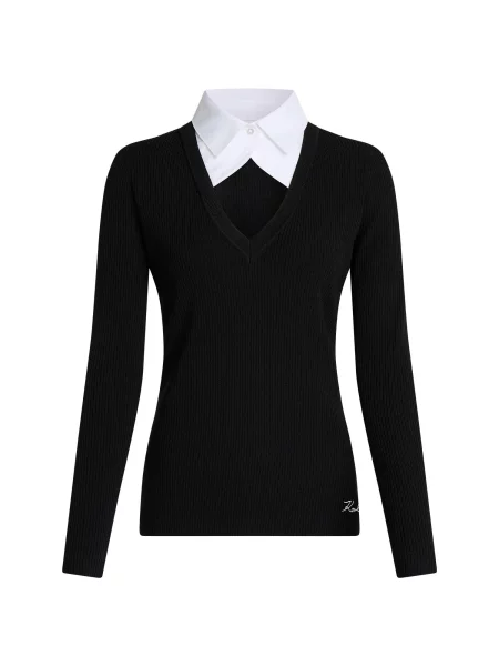 Karl Lagerfeld pulover pentru femei cu vâscoză negru