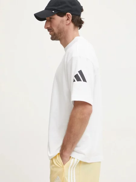 Тениска adidas Essentials с принт бяло