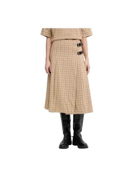 Spódnica midi Barbour beżowa