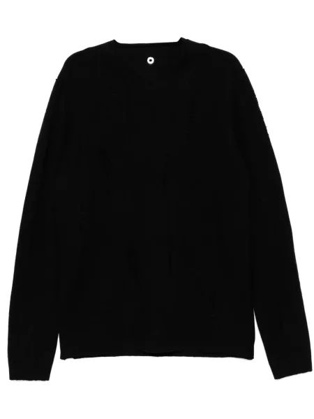 Пуловер Label Under Construction с протрити краища черно