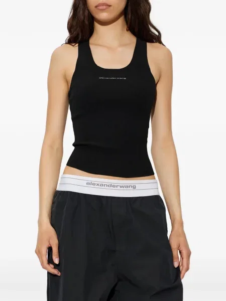 Top Alexander Wang tricotate cu imagine negru