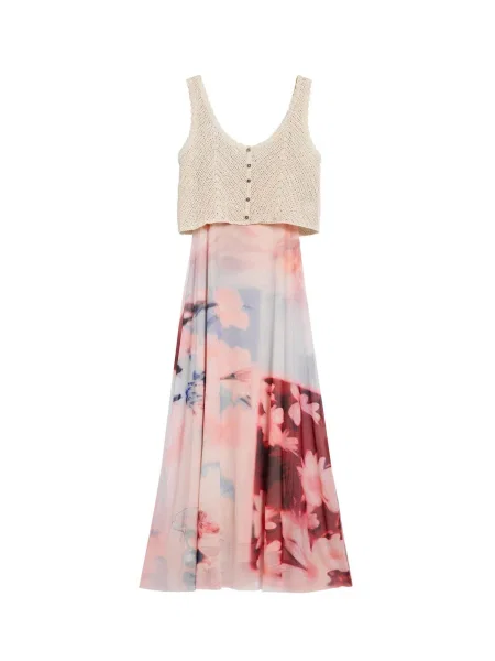 Desigual Rochie bej / albastru / roșu roz