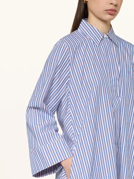 Robert Friedman Sukienka W Stylu Koszuli blau biała